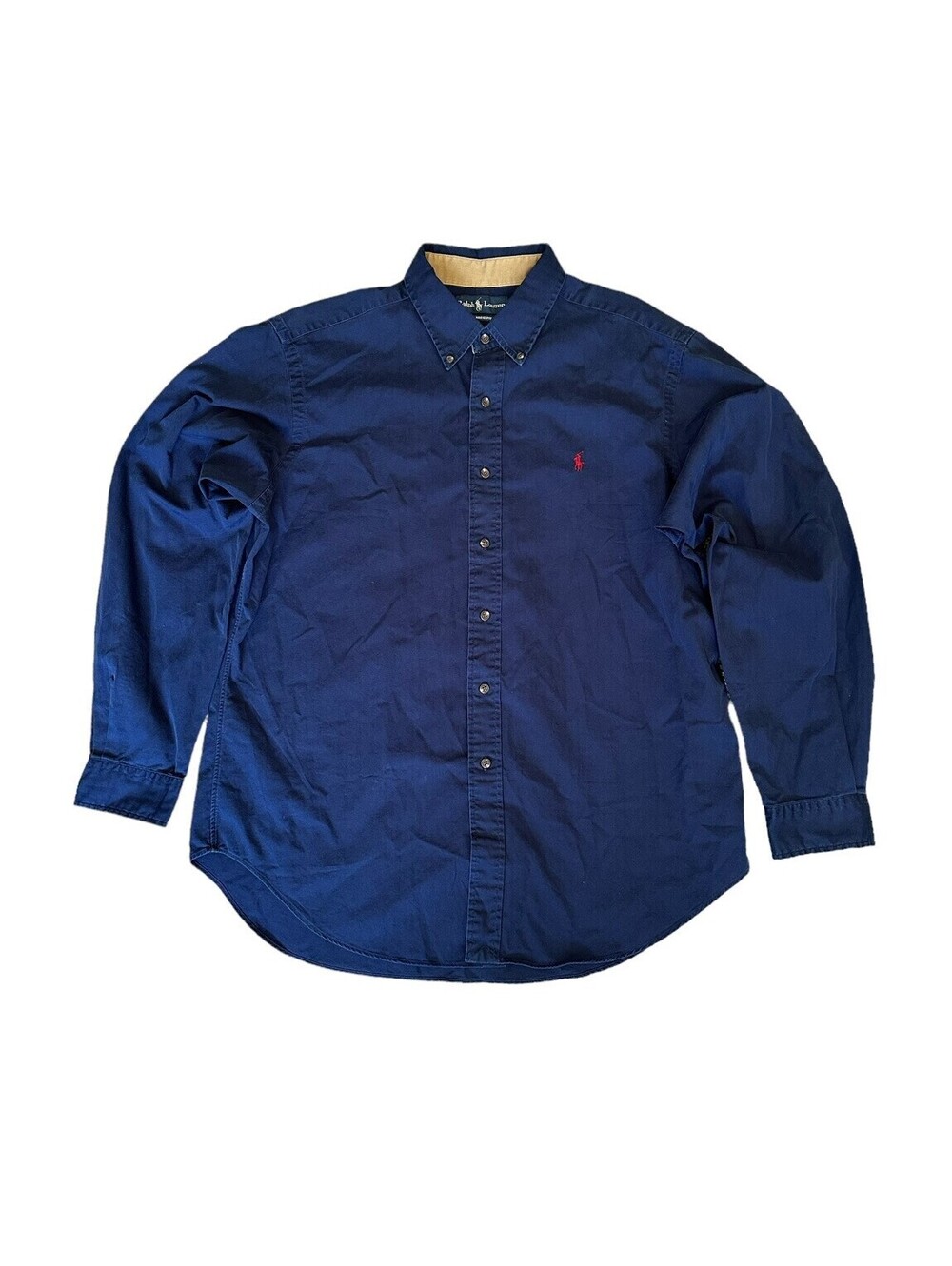 Ralph Lauren Men’s Classic Fit Navy Blue Long Sleeve Button Down Shirt Size XL